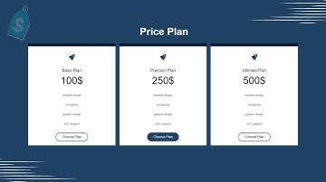 How To Make Responsive Pricing Table Using HTML & CSS | Price Plan Section For Website In HTML CSS