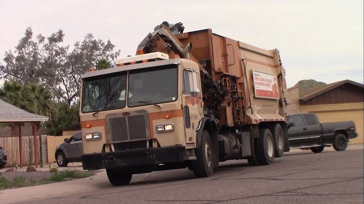 City of Phoenix - Revving Peterbilt Curbtender 130204 on a Cloudy Day