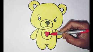 How to draw cute and easy Teddy Bear | Easy Drawing, Painting and Coloring for Kids & Toddlers by Cho Cho Tv Star 894 views 7 days ago 2 minutes, 51 seconds