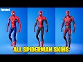 All Spiderman Skins in Fortnite (New Spider-Man Zero)