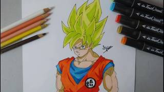 Drawing Goku SSJ from Dragon Ball Super : Broly screenshot 5
