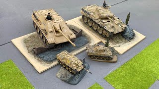 Matchbox 1/76 Panther & Jagdpanther diorama bases reimagined in 1/35