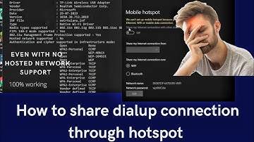 How to share dialup connection through hotspot in windows | Even with no hosted network support |
