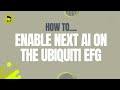 How To... Enable NEXT AI on the Ubiquiti Enterprise Fortress Gateway (EFG)