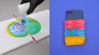 Acrylic pouring techniques and DIY phone cases! 🙌