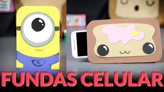 Manualidades con goma eva: Fundas para celulares MINION y TOSTADA KAWAII / Accesorios para celulares