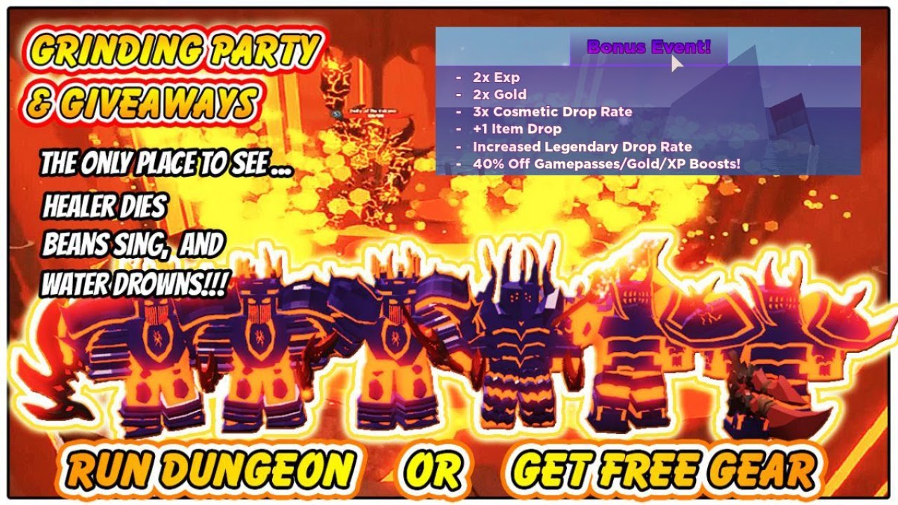 Live Volcanic Chambers Legendary Giveaway Nightmare Hardcore Runs In Dungeon Quest Roblox Youtube - x2 exp week lava boss elemental royale roblox