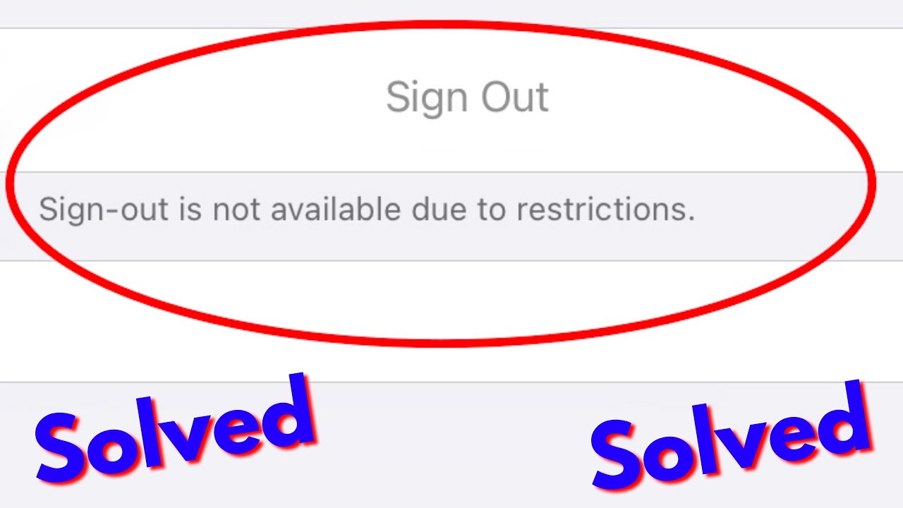 How To Fix Apple ID Sign Out: Unavailable Due To Restrictions