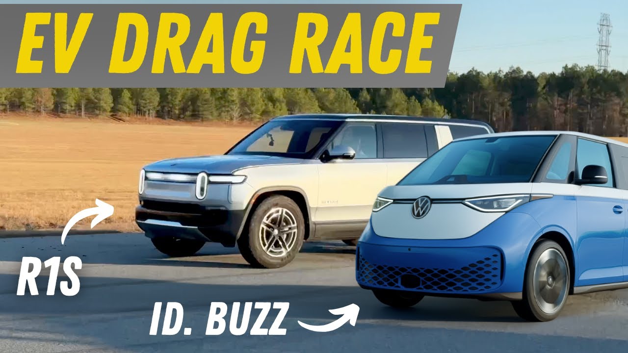 VW ID. Buzz AWD vs Rivian R1S Dual-Standard Drag Race! 
