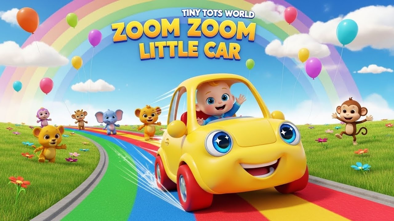 Zoom Zoom Little Car Song for Kids | Fun Car Rhyme