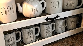 Farmhouse DIY | Chicken Wire Shelf | Hobby Lobby Dupe! Rae Dunn Display