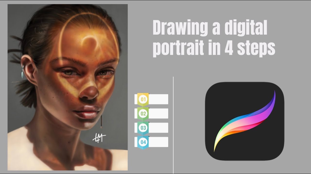 How to draw a digital portrait in 4 simple steps | Procreate tutorial ...