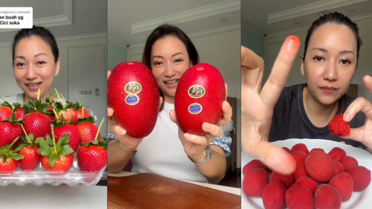 NANAKOOT MAKAN BUAH BEWARNA MERAH 🍒🍓🍅🍑 || KUMPULAN TIKTOK NANAKOOT