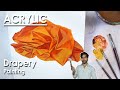 How to Paint Drapery in Acrylic | Fabric Folds Painting | step by step | Supriyo