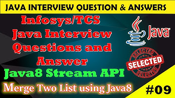 Merge Two List Using Java8 | Infosys/TCS Java Interview Questions and Answers (HINDI)