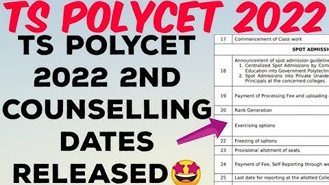 TS POLYCET 2022 2nd Phase Counselling Dates Released//TS Polycet 2022 Final Phase Counselling Dates🤩
