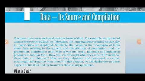 Class 12th Practical Geography Chapter-1:  Data its source and compilation