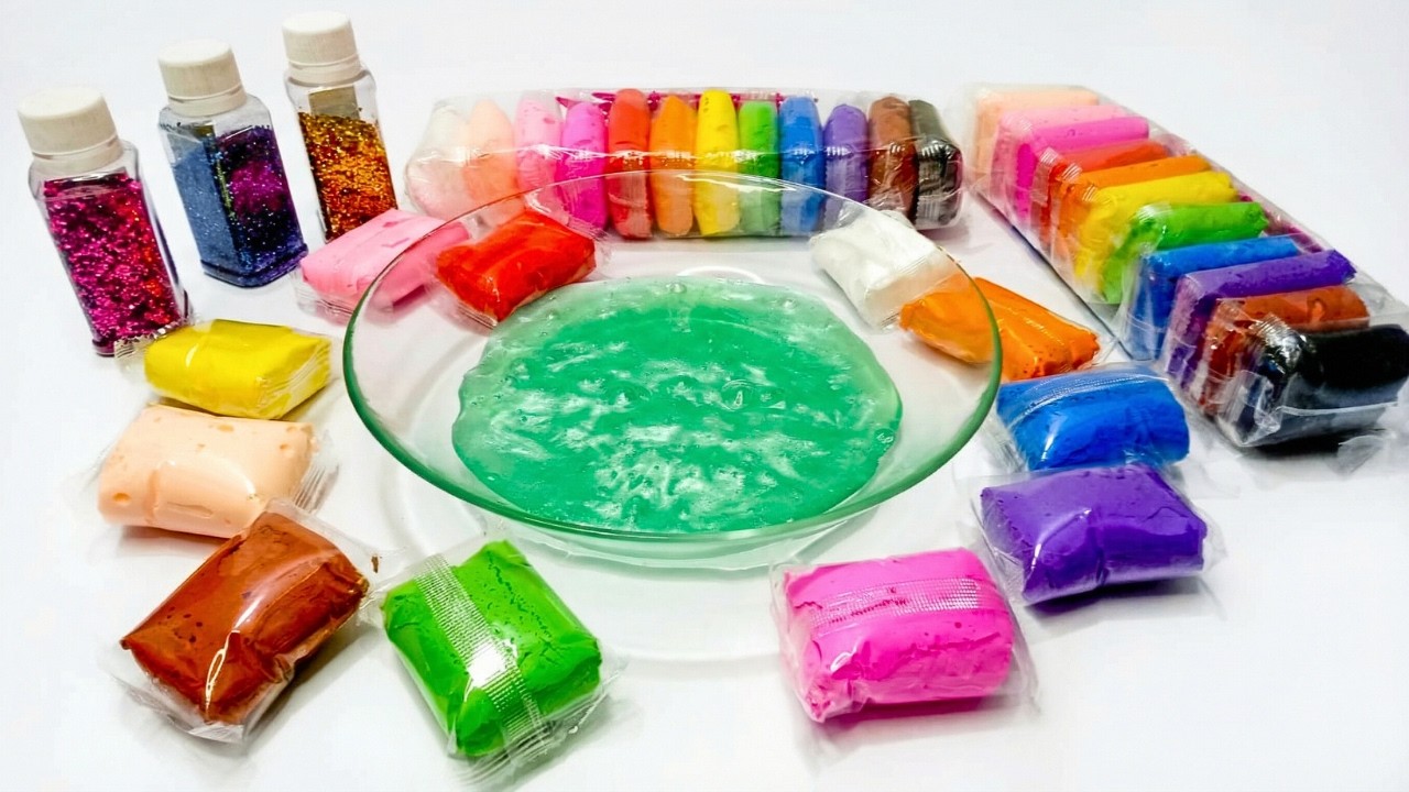 Satisfying Slime Clay & Glitter Mixing ASMR #clay #asmrsounds