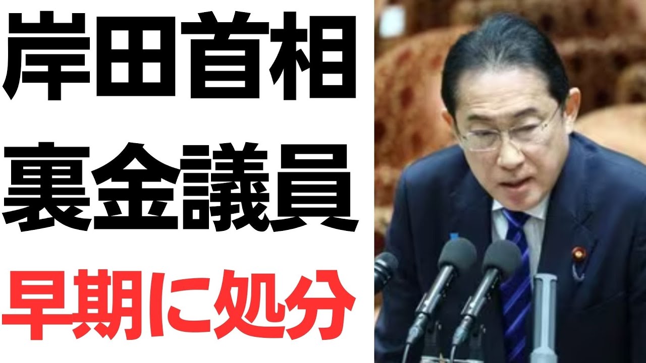 岸田首相の裏金議員処分方針を扱う動画のサムネイル