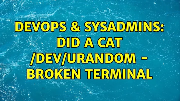DevOps & SysAdmins: Did a cat /dev/urandom - Broken terminal (3 Solutions!!)