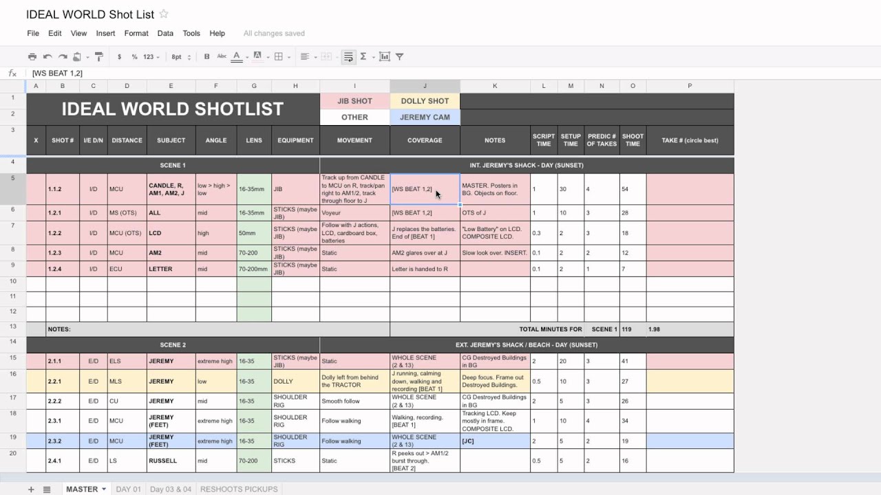 Video Shot List Template from i.ytimg.com