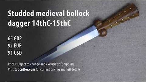 Studded medieval bollock dagger 14thC 15thC