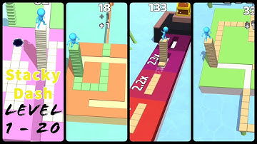 STACKY DASH | LEVEL 1-20 | Best Time Killer Game | iOS Gameplay Walkthrough