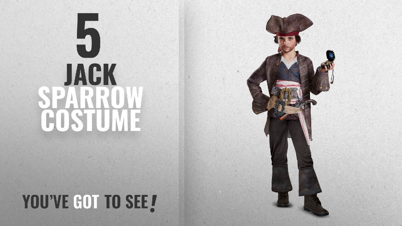 Top 10 Jack Sparrow Costume [2018]: POTC5 Captain Jack Sparrow Deluxe Costume, Multicolor, Medium