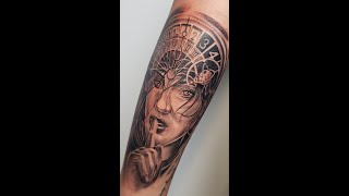 Clock face tattoo time lapse