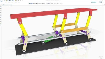 Lift Of The Double Parallelogram Mechanism Using Piston - Assembly & Motion Simulation in Solid Edge