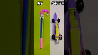me vs brother Stationery||Cool stationery #stationery #schoolsupplies #shorts