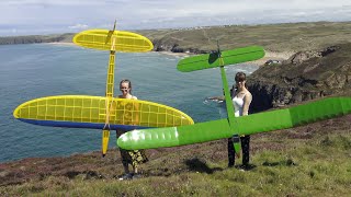 Vintage glider formation flying.