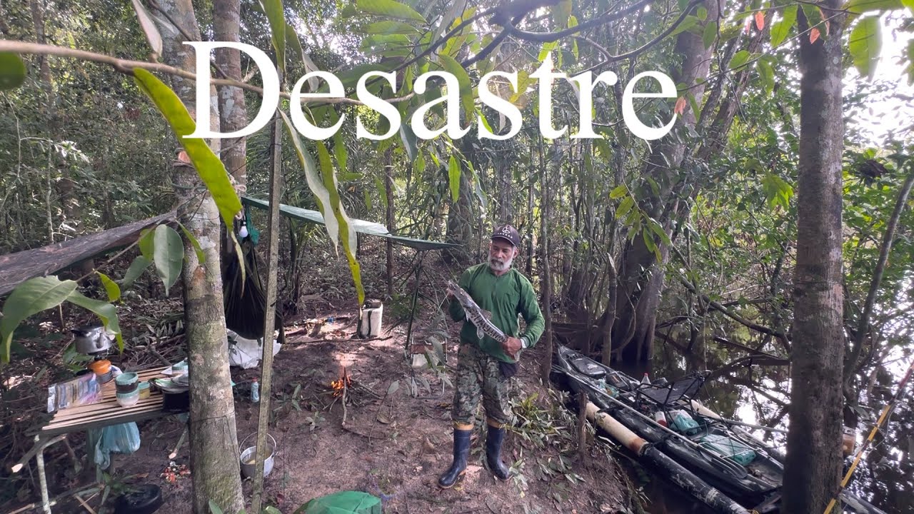 🏕️ACAMPEI NA BEIRA DO RIO FIZ PEIXE FRITO ACIDENTE COM O GIRAI NA HORA DO JANTAR