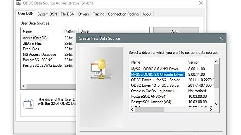 MySQL - Download and install ODBC drivers for MySQL database