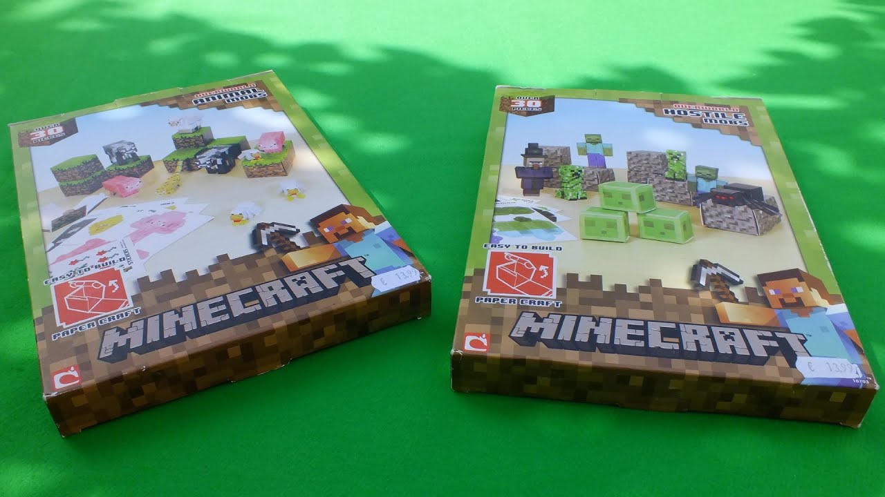 Minecraft Papercraft Overworld Hostile Mobs Unboxing 