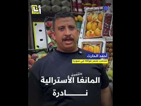 المانغا والكيوي والأناناس فواكه استوائية تزي ن واجهات أسواق سوريا