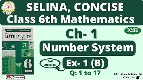 Class 6th ICSE | Selina Concise Math | Chapter- 1 Number System Ex: 1 (B)@BrilliantMindsEducation​