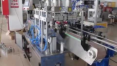 Automatic dual head roller wheel capping machine for dauber PVC cans