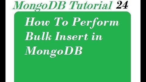 Bulk Insert in MongoDB