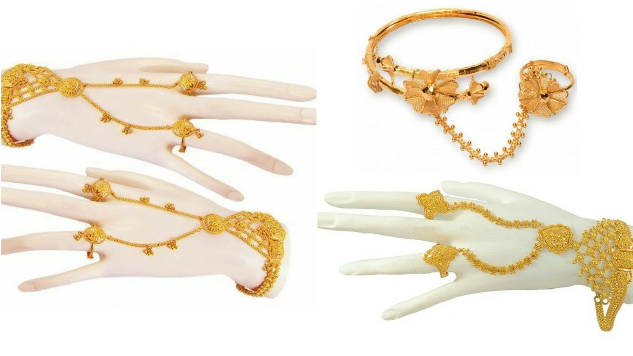 22k gold meenakari Punja Designs//gold bracelet with rings/slave bracelet style