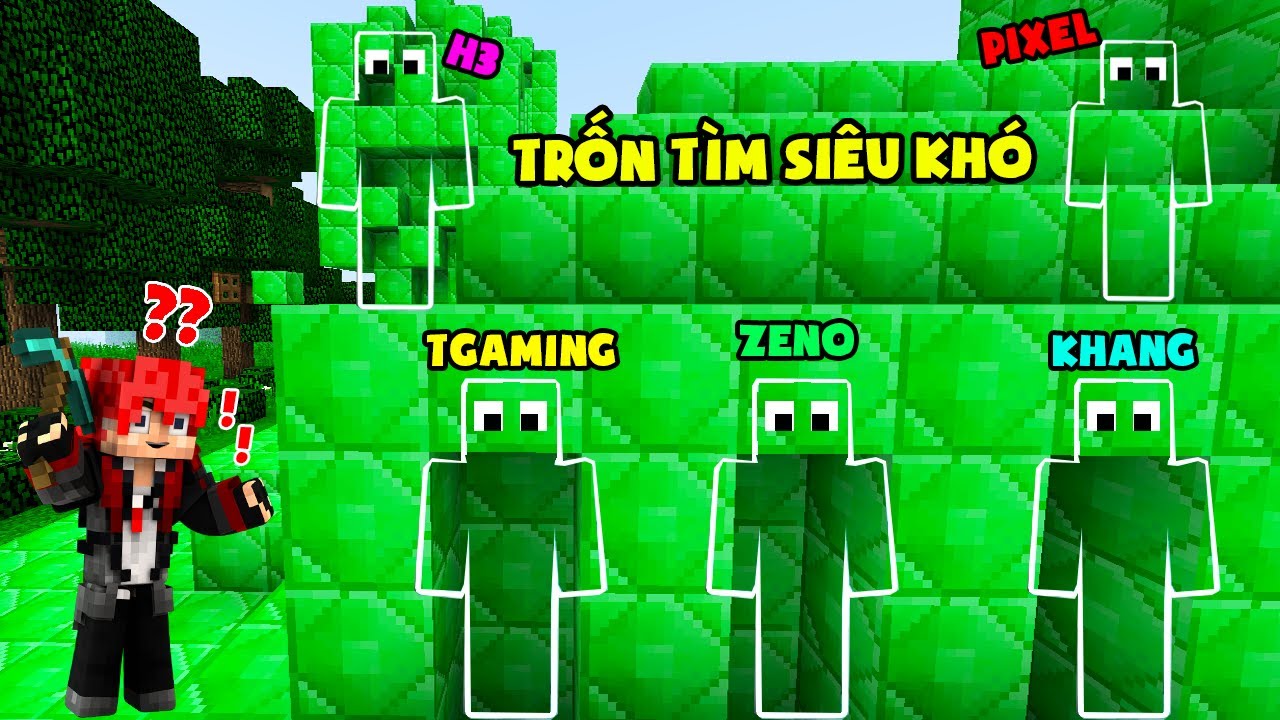 MINI GAME : TRÒ CHƠI TRỐN TÌM ** THỬ THÁCH T GAMING VÀ NOOB TEAM CHƠI TRỐN TÌM SIÊU KHÓ MINECRAFT