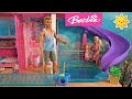 Barbie and Ken Stay at Home Story in Barbie Dream House with Annoying Chelsea and Movie Night