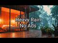 Cozy Cabin in the Heavy Rain 🌧️ Relaxing Forest Ambience for Sleep &amp; Study | No Ads Rain Sounds