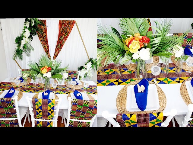 Décoration mariage coutumier Kinshasa 🇨🇩 Table des mariés  Traditional  wedding decor, African wedding theme, Wedding hall decorations