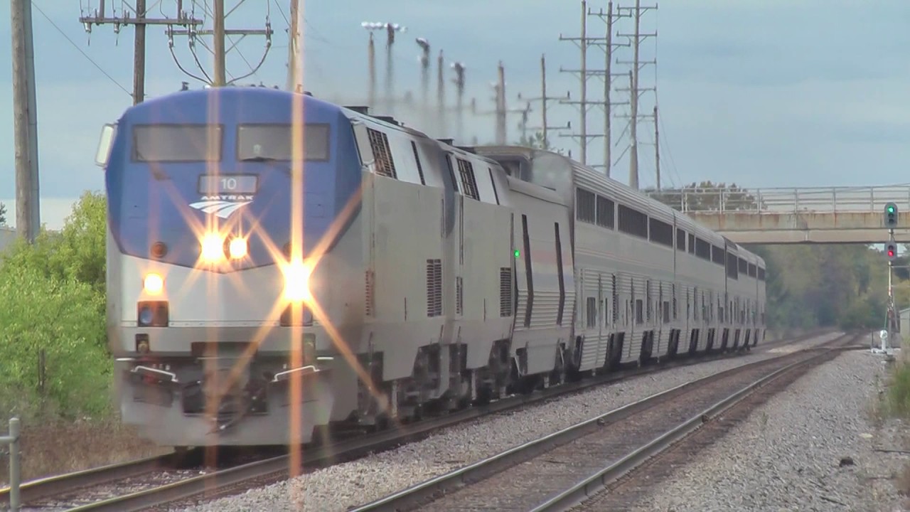 Amtrak, Metra at Lake Cook Rd station 2016.10 - YouTube
