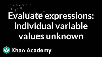 Evaluating expressions where individual variable values are unknown | Algebra I | Khan Academy