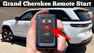 how to use remote start feature on jeep grand cherokee remote key fob 2022 - 2024