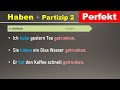 German learning  perfect haben  partizip 2  listening  sentences practice