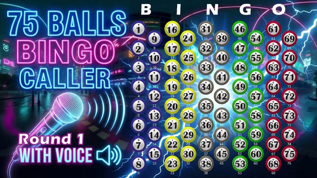 75 Ball Bingo Caller with Voice - Play Bingo at Home! ROUND 1