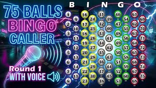 75 Ball Bingo Caller with Voice - Play Bingo at Home! ROUND 1 screenshot 5